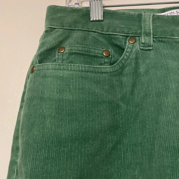 Y2K 2008 Leon Levin Weekend Kelly Green Wide Leg Corduroy Pants Size 8 - Picture 4 of 12